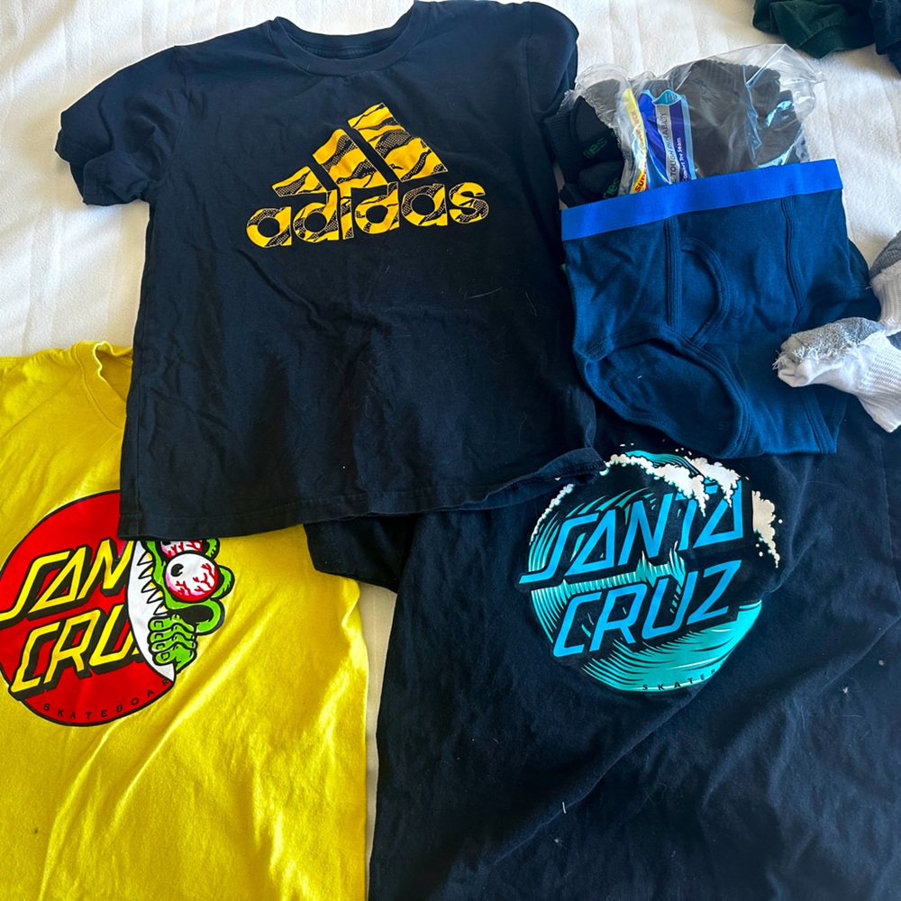 Boys youth small and medium shirts, ankle socks